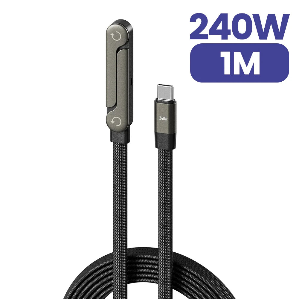 1m Color 240W USB-C Fast Charging Cable With Foldable Phone Stand
